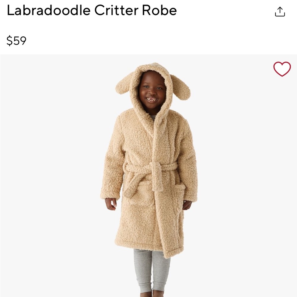 Pottery Barn Kids Labradoodle/Goldendoodle Robe - Toddler 2T